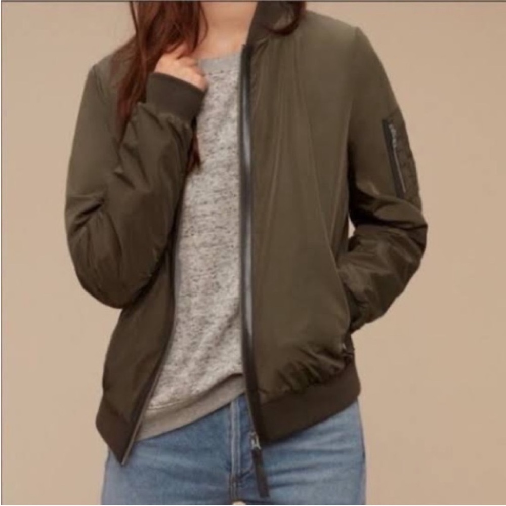 MACKAGE x Aritzia Cara Zip up green Bomber Jacket